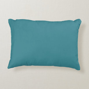 Bold Aqua Solid Colour Pairs Satin Rolling Surf Accent Pillow