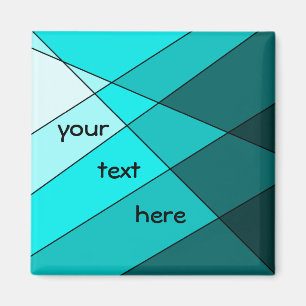 Bold aqua tones artstic magnet to personalize