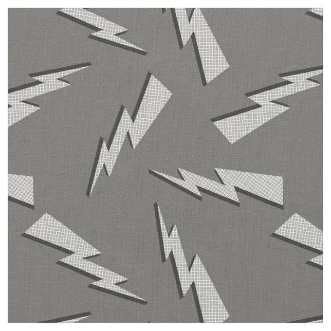 bold arrows modern geometric bolt neutral grey  fabric (Close Up)