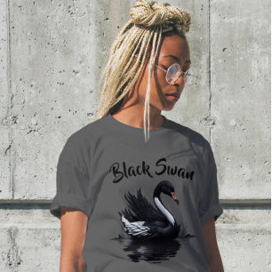 Bold Artistic Black Swan Elegance T-Shirt