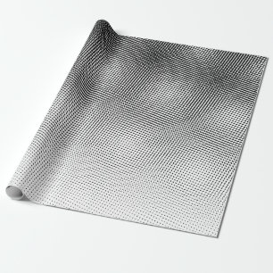 Bold Artsy Black and White Moiré Pattern Wrapping Paper