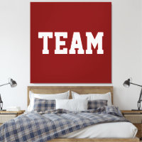 Bold Athletic Centred TEAM White Text On Deep Red