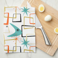 Bold Atomic Stars Boomerang Squares Mid Century