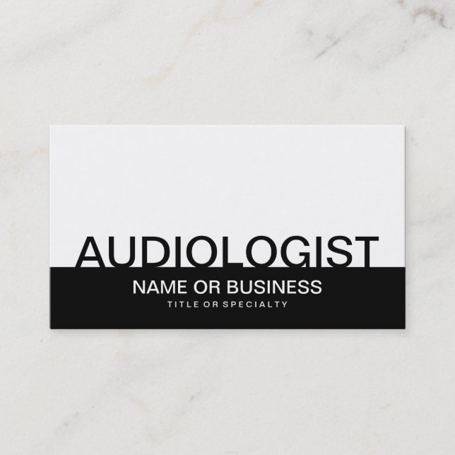 bold AUDIOLOGIST Business Card (Front)