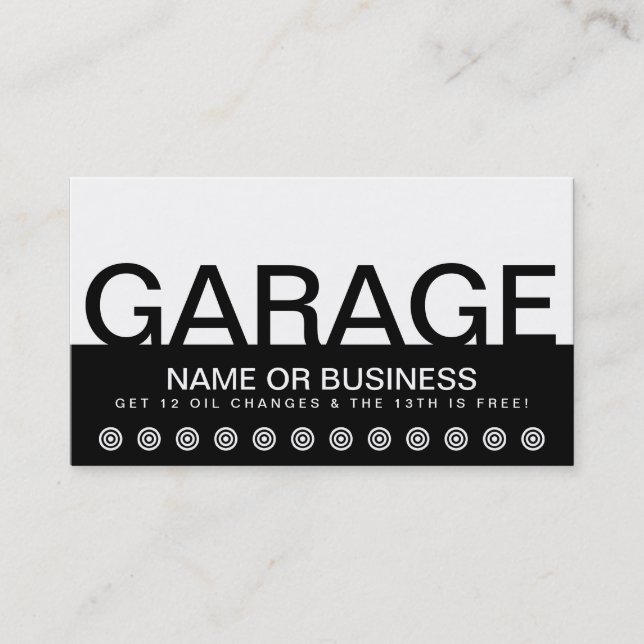 bold auto GARAGE customer loyalty card (Front)