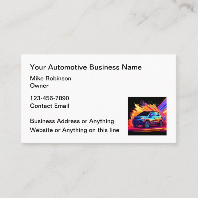 Bold Automotive Services Business Cards Design (Front)