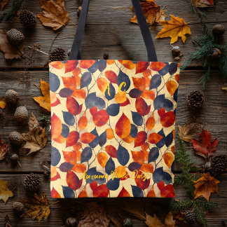 Bold Autumn Leaves with Warm Fall Vibes Tote Bag