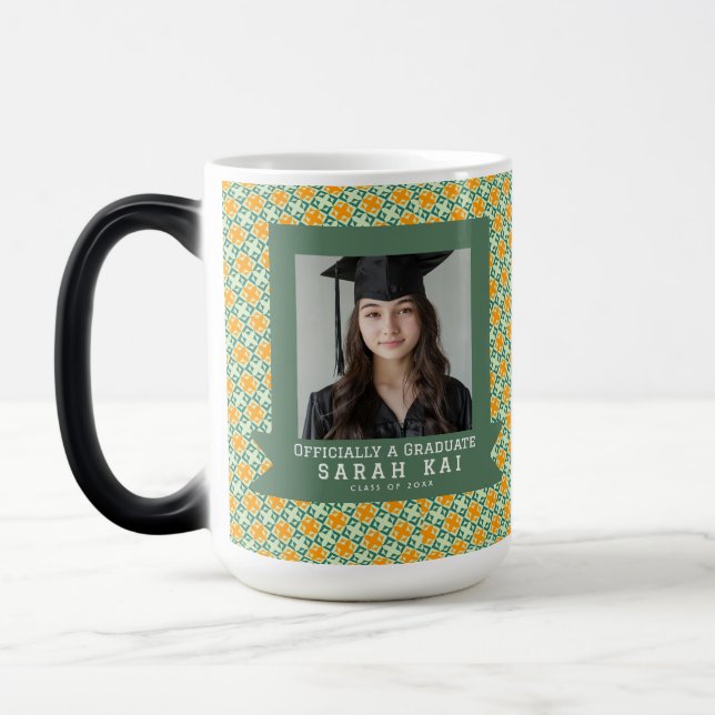 Bold Aztec Pattern Senior Year Grad Magic Mug (Left)