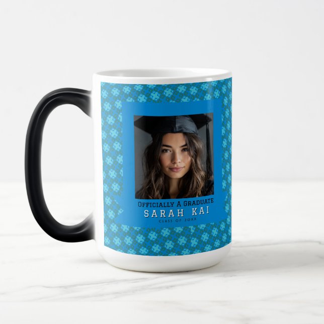 Bold Aztec Print Congrat Graduate Magic Mug (Left)