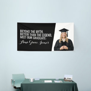 Bold B&W Graduation Backdrop Banner