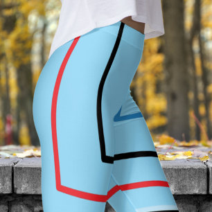 Bold Baby Blue Abstract Print Leggings