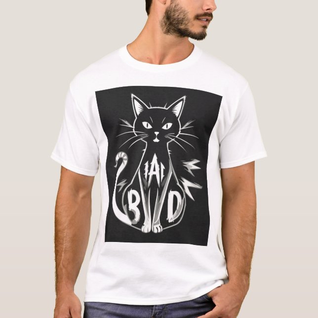 Bold BAD Cat Art  T-Shirt (Front)
