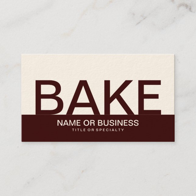 bold BAKE (colour customizable) Business Card (Front)