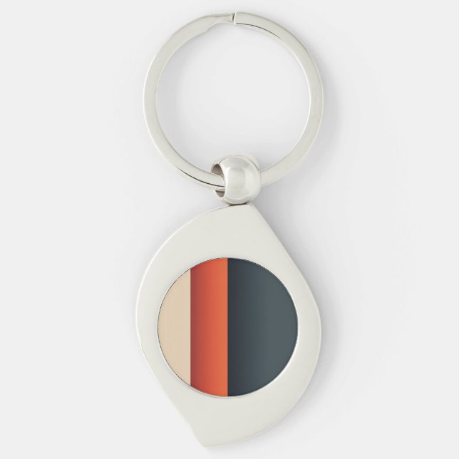 Bold Balance: Minimalist Colour Bands in Motion Keychain (Front)