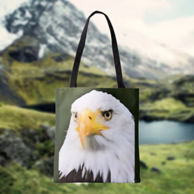 Bold Bald Eagle Head Patriotic Tote Bag (Creator Uploaded)
