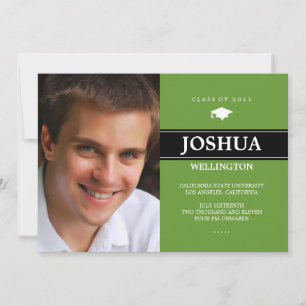 Bold Bar 1 Photo Graduation Announcement