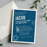 BOLD BAR MITZVAH simple modern angle navy white Invitation<br><div class="desc">by kat massard > WWW.SIMPLYSWEETPAPERIE.com Love the design, but would like to see some changes - another colour scheme, product, add a photo or adapted for a different occasion - no worries simply contact me - I am happy to help! - - - - - - - - - -...</div>