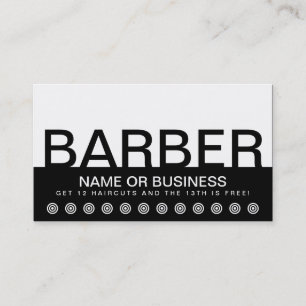 bold BARBER customer loyalty card