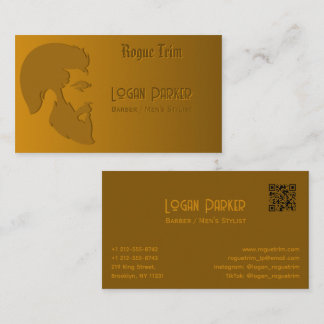Bold Barber Shop Men's Stylist Bronze Business Card