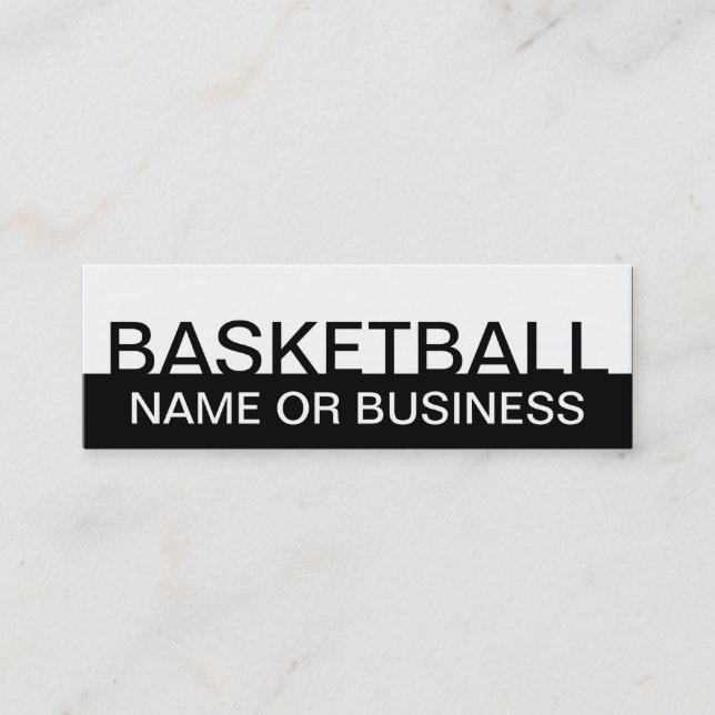 bold BASKETBALL (colour customizable) Mini Business Card (Front)