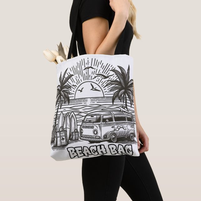 Bold Beach Adventure Colouring  Tote Bag (Close Up)