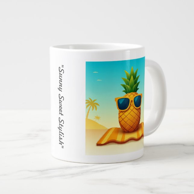 "Bold Beach Mood" Large Coffee Mug (Front Right)