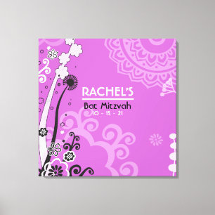 BOLD & BEAUTIFUL Bat Mitzvah Sign-In Memory Board Canvas Print