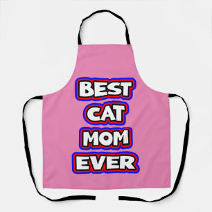 Bold Best Cat Mom Ever Fun Typography Apron