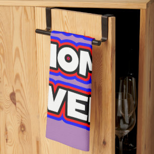 Bold Best Cat Mom Ever Fun Typography Kitchen Towel