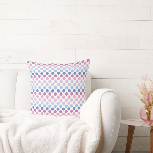 Bold Bigender Pride Flag Colours Polkadots Throw Pillow (Couch)