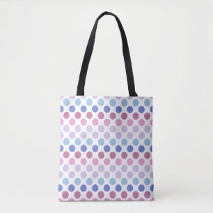 Bold Bigender Pride Flag Colours Polkadots Tote Bag