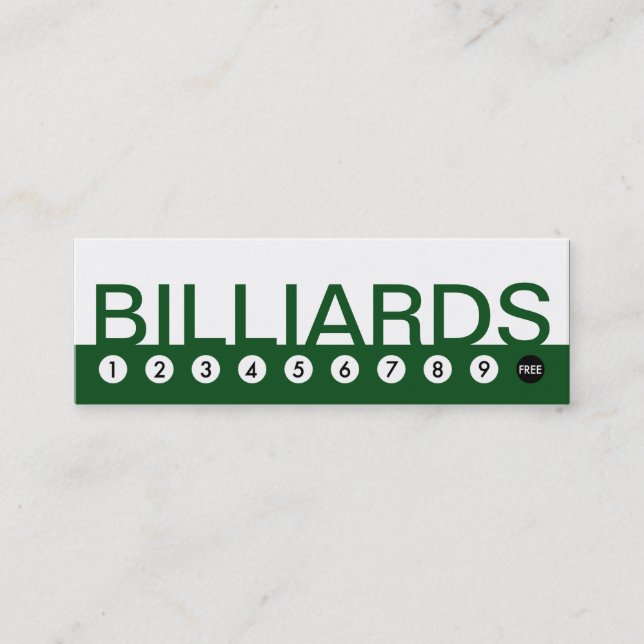 bold BILLIARDS customer loyalty (Front)