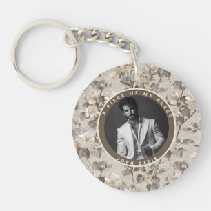 Bold Birthday Gift For Wife Gardenias Flower Keychain