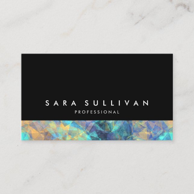 Bold Black Abstract Multi Colour Mix BusinessCard Business Card (Front)