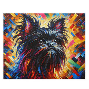 Bold Black Affenpinscher Acrylic Style Art Print Jigsaw Puzzle