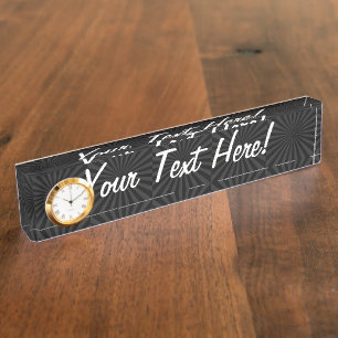 Bold Black and Charcoal Burst Customize This Nameplate