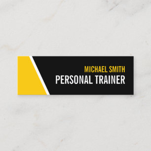 Bold Black and Custom Colour Personal Trainer Mini Business Card