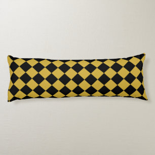 Bold Black and M Gold Chevron Pattern Classic Body Pillow