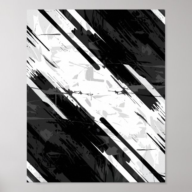 Bold Black and White Abstract Poster (Front)