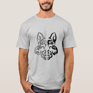 Bold Black and White Animal Wolf Head Design T-Shirt