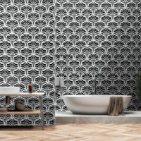 Bold Black and White Art Deco Geometric Design