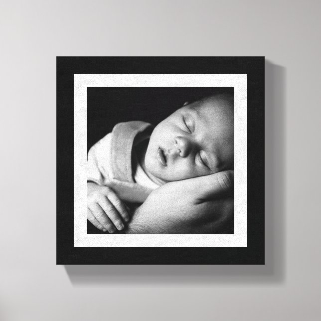 Bold Black and White Baby Mini Canvas Print (Front)