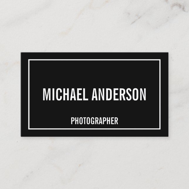 Bold Black and White Business Card (Front)