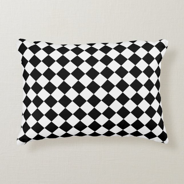 Bold Black and White Chevron Pattern Classic Accent Pillow (Front)