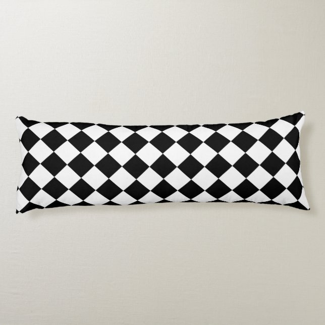 Bold Black and White Chevron Pattern Classic Body Pillow (Back)