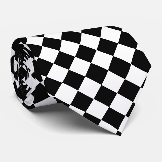 Bold Black and White Chevron Pattern Classic Tie (Rolled)