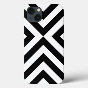 Bold Black and White Chevrons iPhone 13 Case