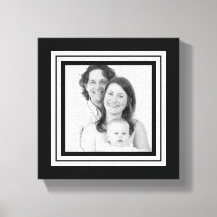 Bold Black and White Family Mini Canvas Print