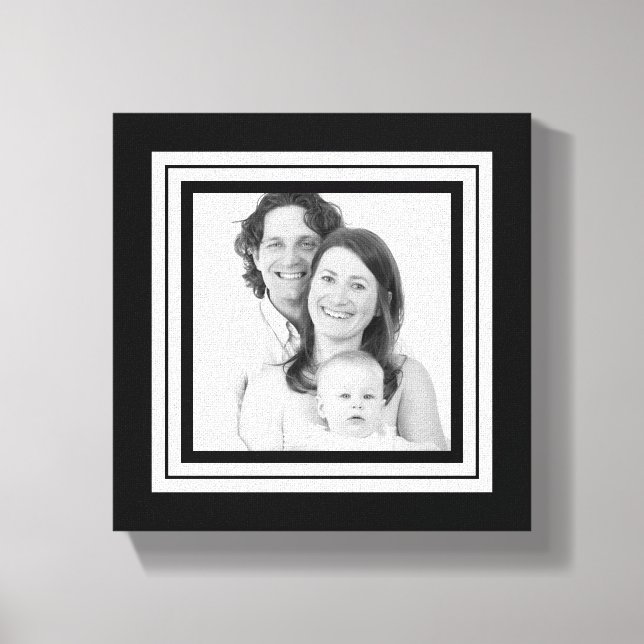 Bold Black and White Family Mini Canvas Print (Front)