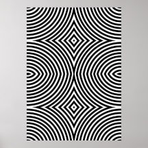 Bold Black and White Geometric Abstract Poster